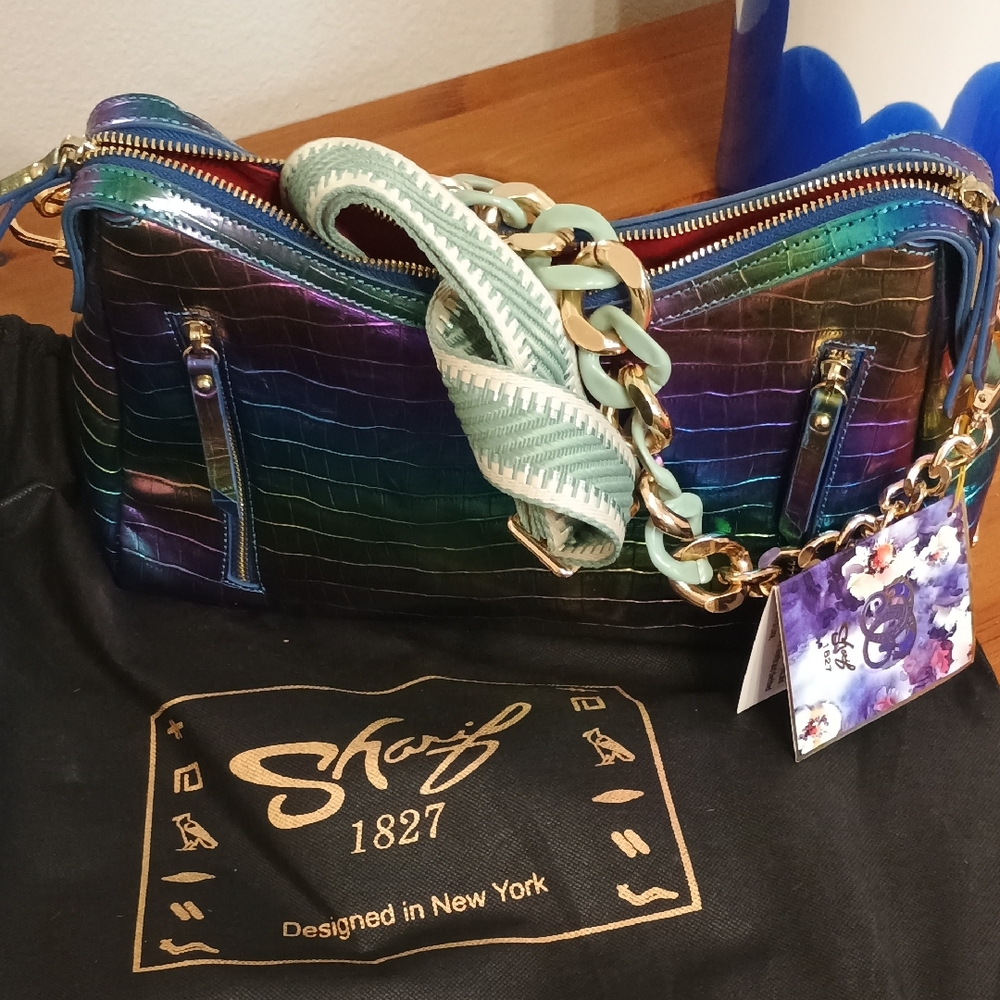 Sharif Multicolor Iridescent Shoulder Bag